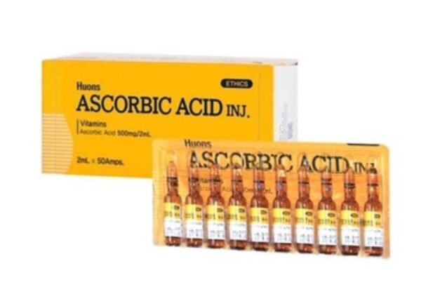 Витамин С 500 Корея Ascorbic Acid для капельниц 2 мл 50 ампул